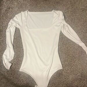 White soft long sleeve body suit